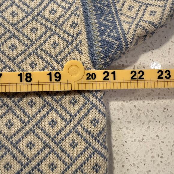 Vintage Dale of Norway Wool Cardigan Sweater Blue Nordic Women Large Premium - Picture 10 of 10